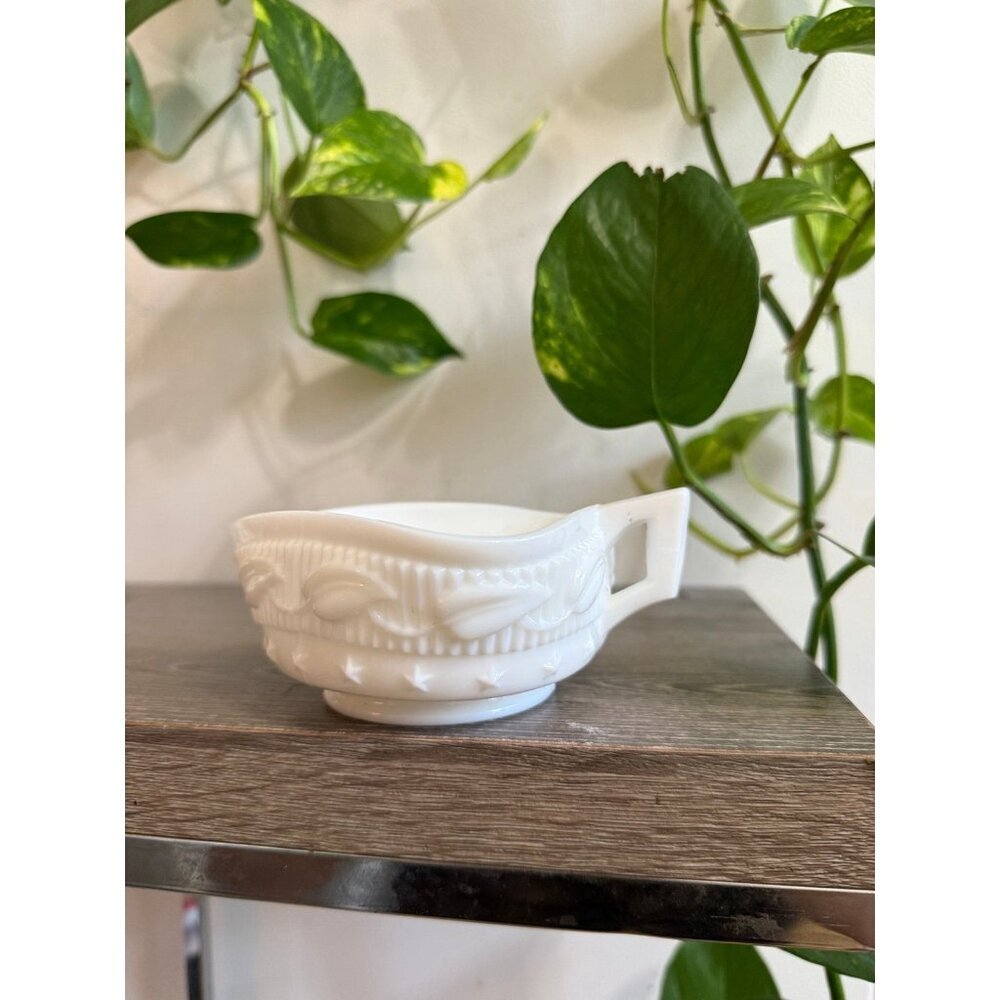 Vintage White Milk Glass Creamer